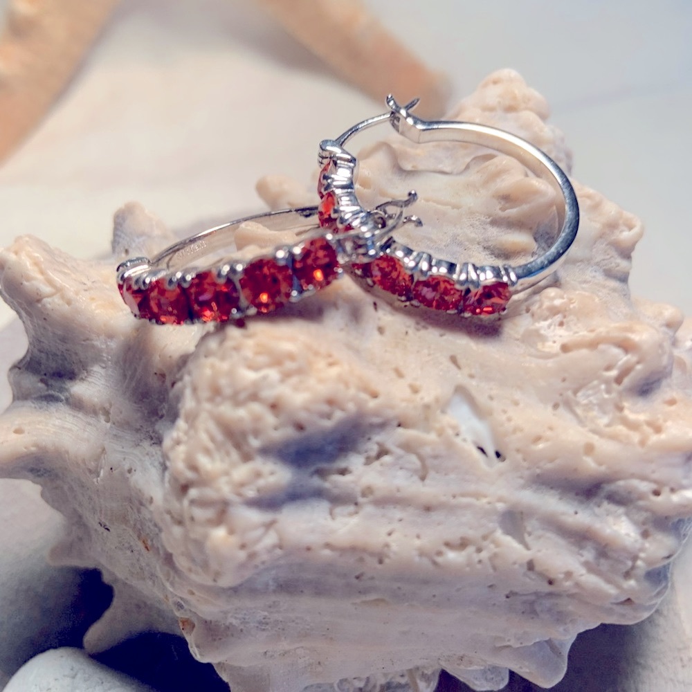 Swarovski Astral Pink crystal hoops